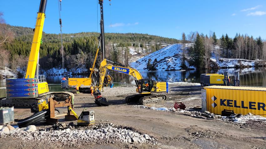 Mobilisering av utstyret for fundamentering av ny bru over Eidselva